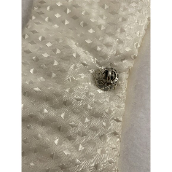 Vintage Genuine White Rabbit Fur Collar Scarf Pin Hooks Regency Luxury Feminine - Picture 6 of 8